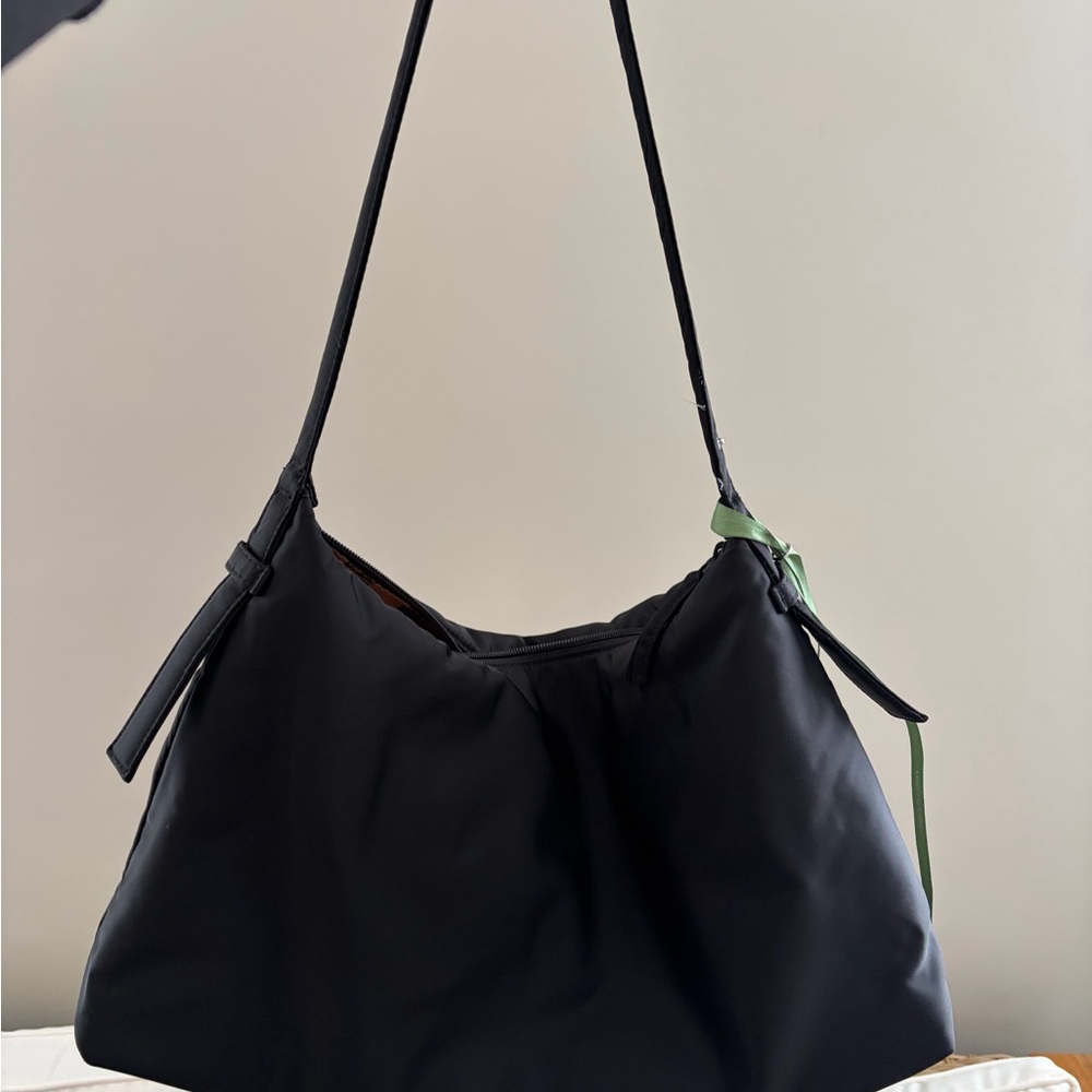 Vera Bradley Black Shoulder Bag with Green Accent